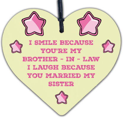 Funny Brother In Law Birthday Gift Wooden Heart Humour Brother Gifts Keepsakes