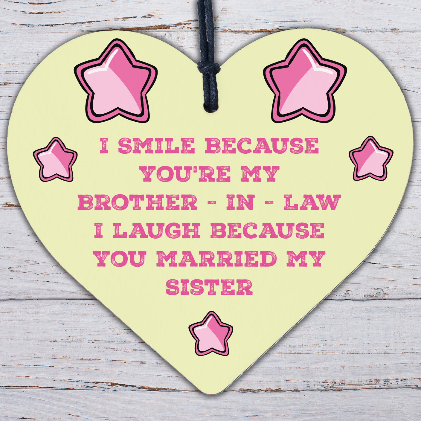 Funny Brother In Law Birthday Gift Wooden Heart Humour Brother Gifts Keepsakes