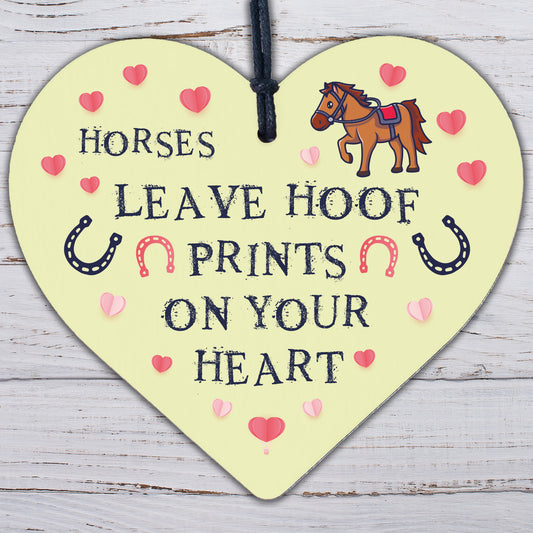 Cute Horse Lover Gift Wood Heart Horse Signs And Plaque Horse Signs For Bedroom