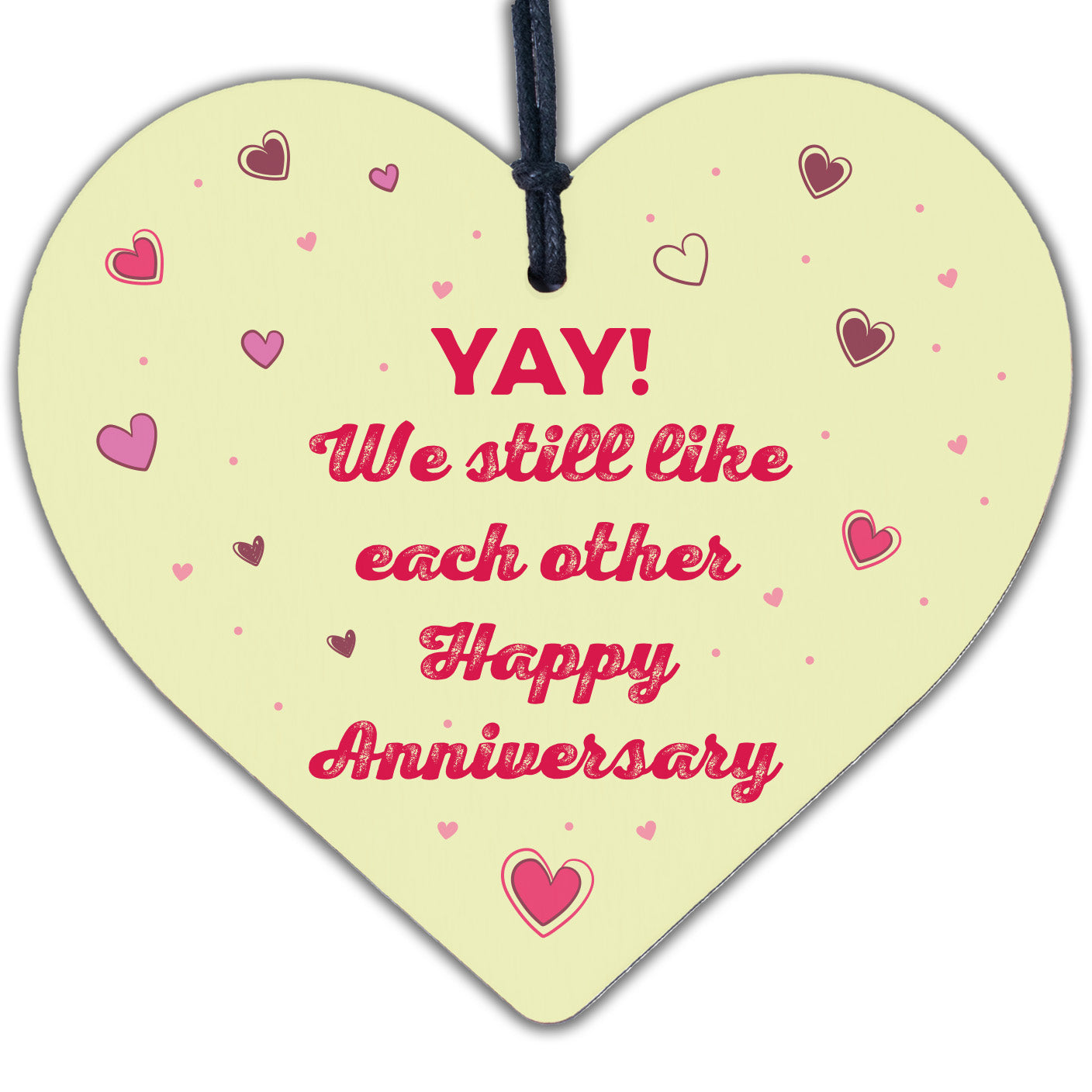 FUNNY Anniversary Gift Wood Heart 1st 2nd 10th 20th Anniversary For Wife Husband