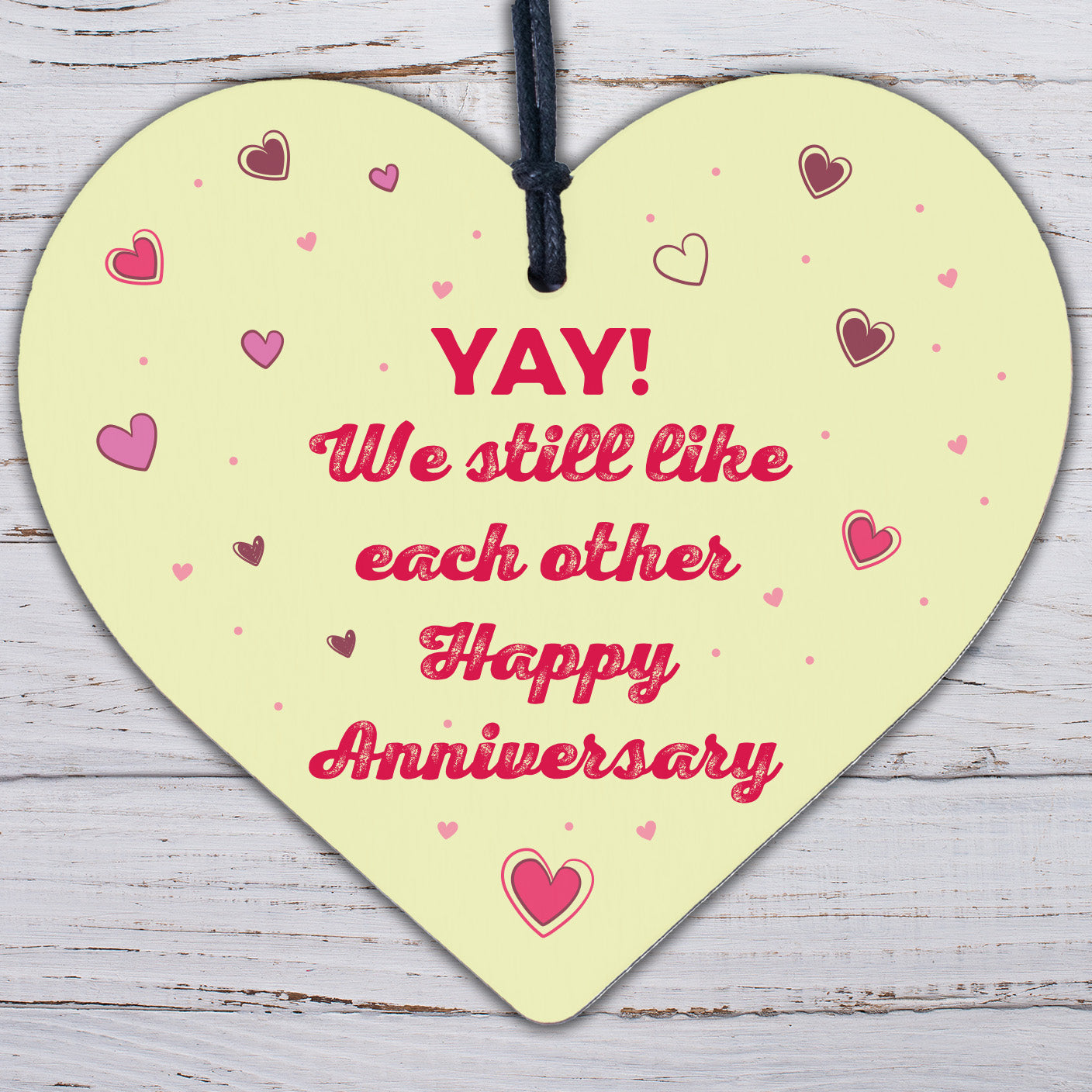 FUNNY Anniversary Gift Wood Heart 1st 2nd 10th 20th Anniversary For Wife Husband