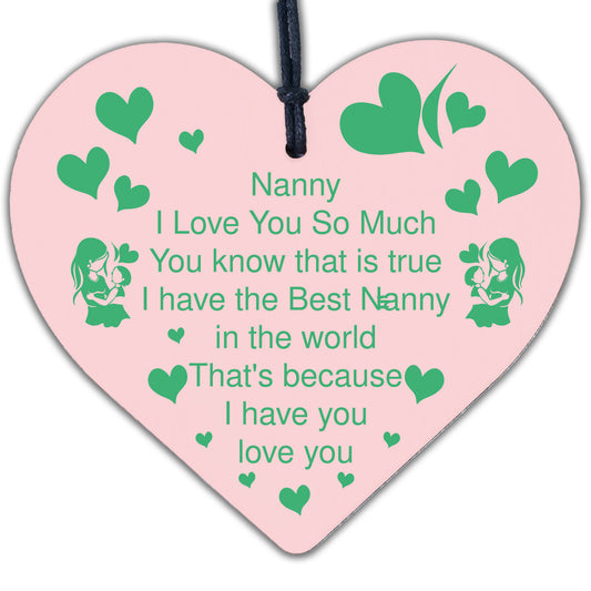 Nanny Gifts Mothers Day Gift For Her Wooden Heart Nanny Birthday Gift Keepsake