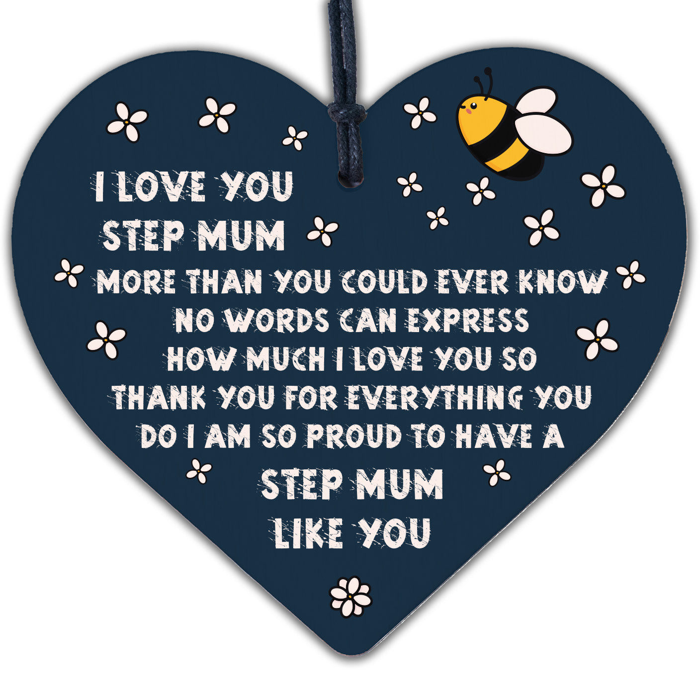 Mum Gifts Stepmum Present Heart Keepsake Plaque Birthday Christmas Mothers Day