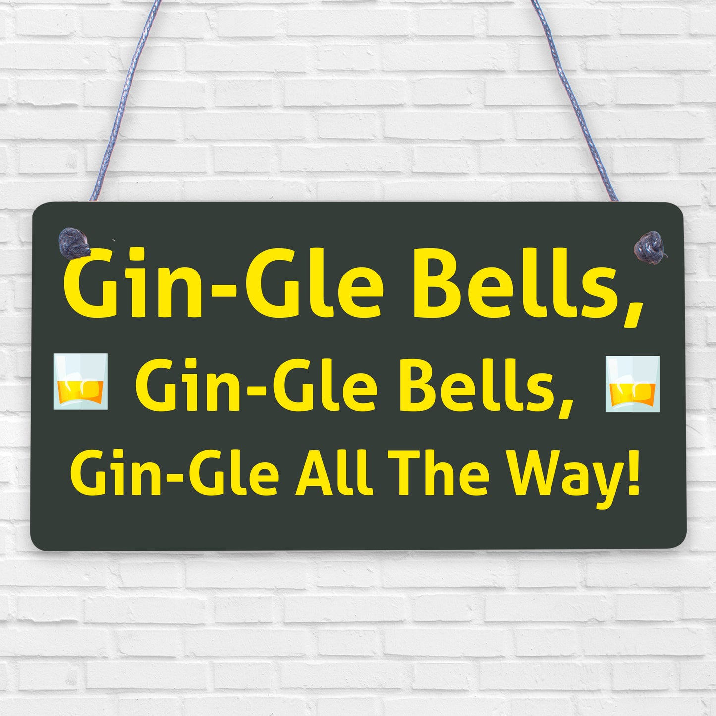 Gin-gle Bells Funny Alcohol Christmas Gin Tonic Gift Hanging Plaque Drink Sign