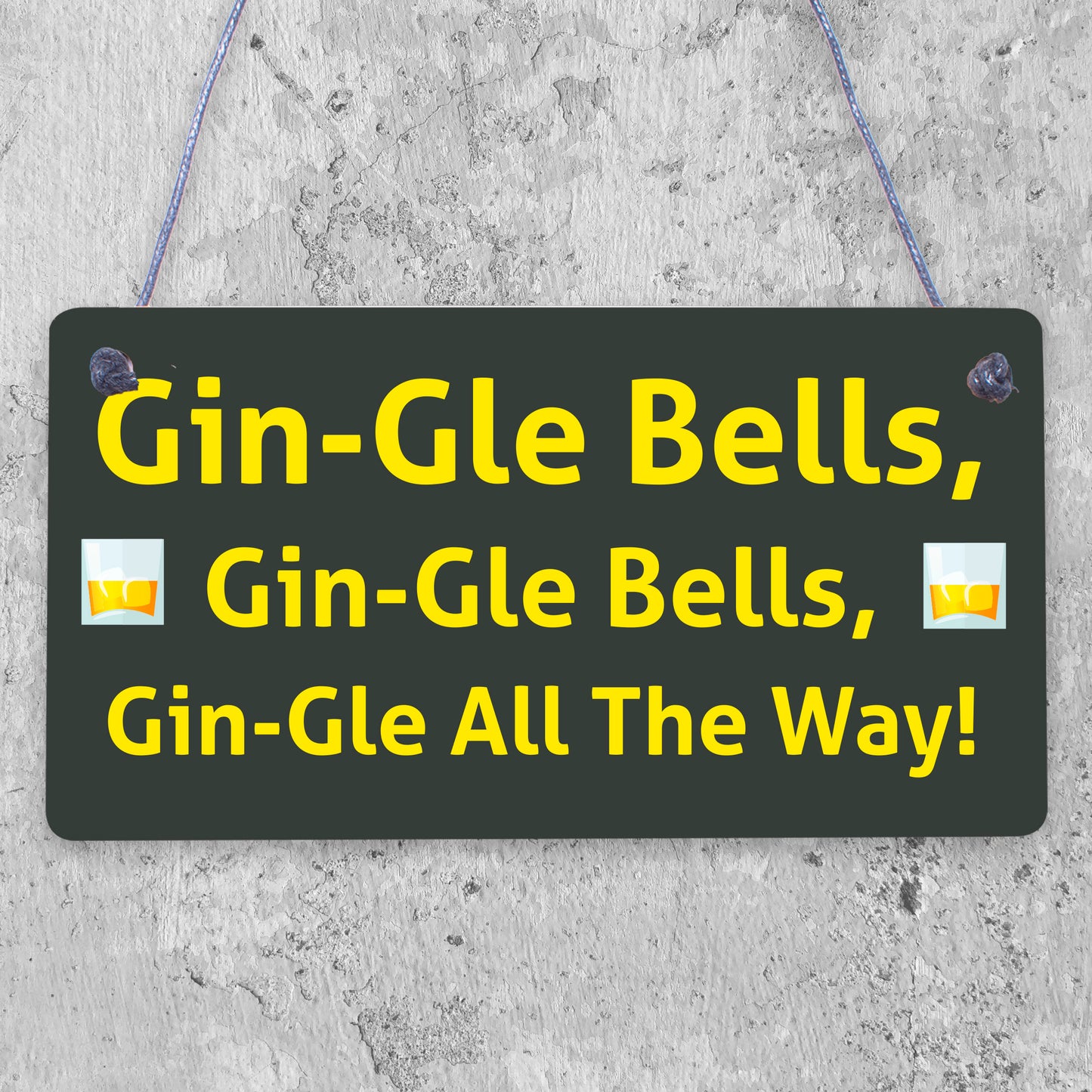 Gin-gle Bells Funny Alcohol Christmas Gin Tonic Gift Hanging Plaque Drink Sign