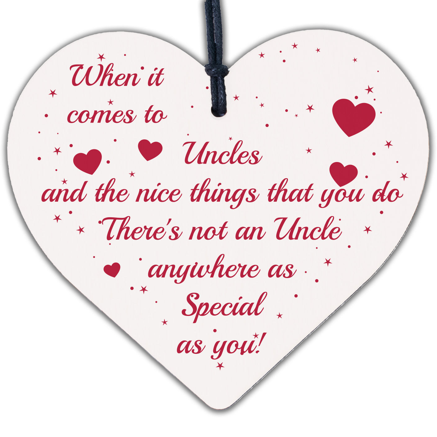 Handmade Uncle Birthday Gifts Presents Wooden Heart Plaque Christmas Uncle Gifts