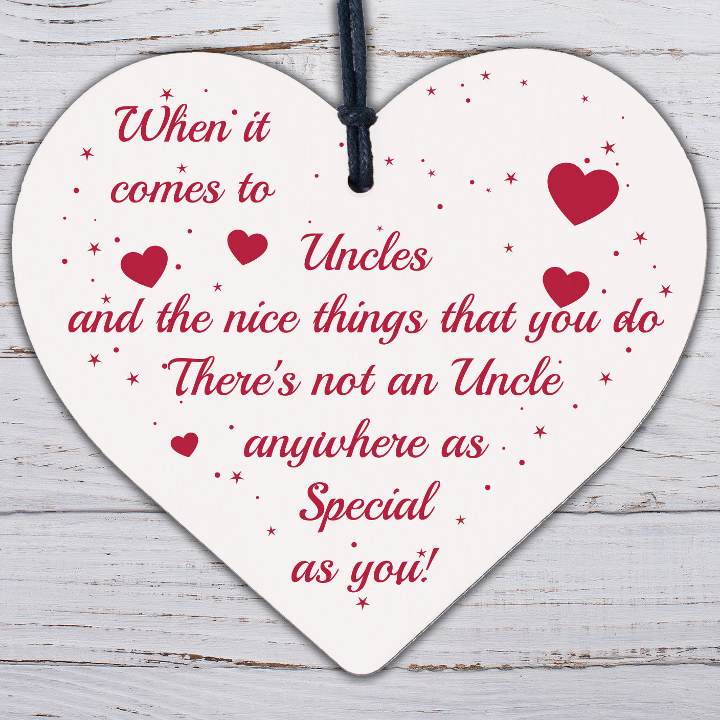 Handmade Uncle Birthday Gifts Presents Wooden Heart Plaque Christmas Uncle Gifts