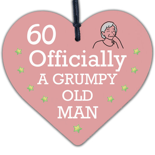 Rude 60th Birthday Funny Wooden Heart Birthday Gift For Dad Grandad Gift For Him