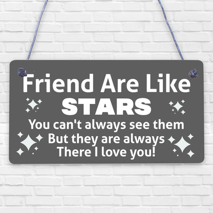 Best Friends Are Like Stars Friendship Sign Hanging Plaque Gift For Her ThankYou