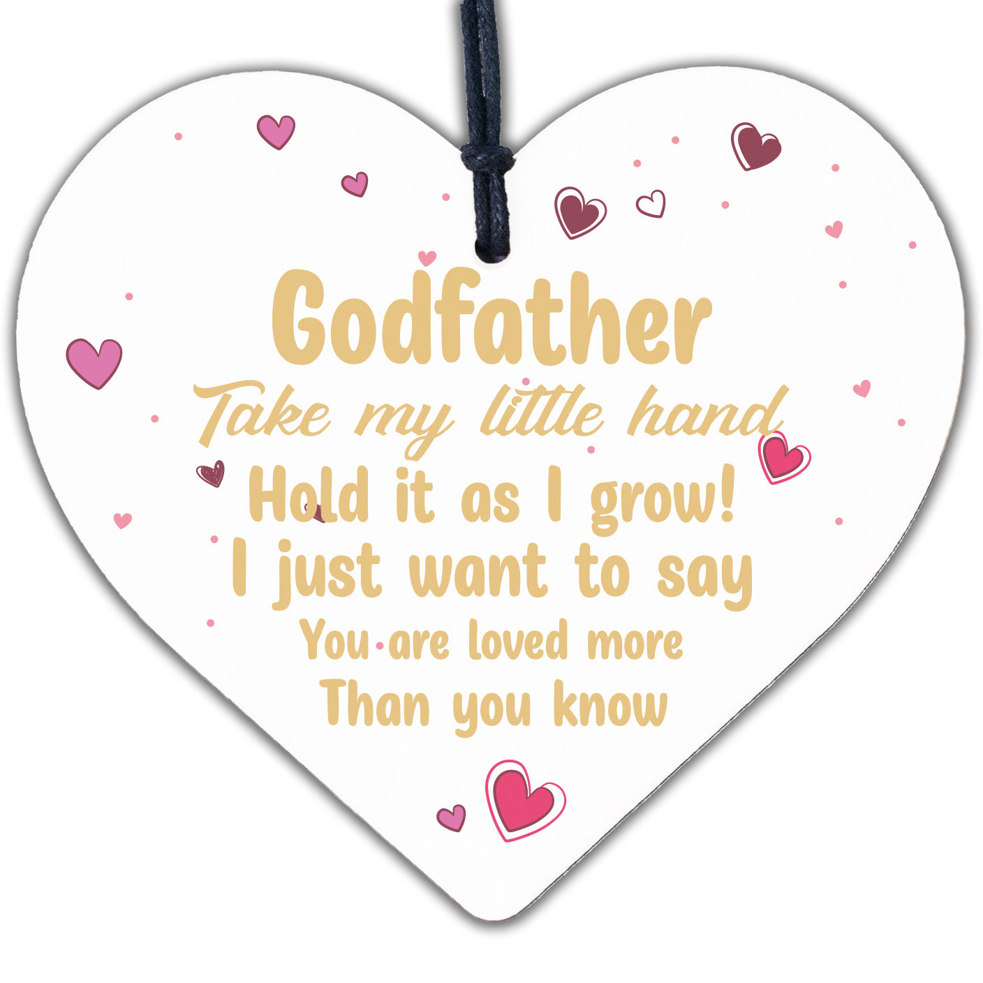 Godfather Gifts Best Friend Wooden Heart Plaque Thank You Friendship Keepsake