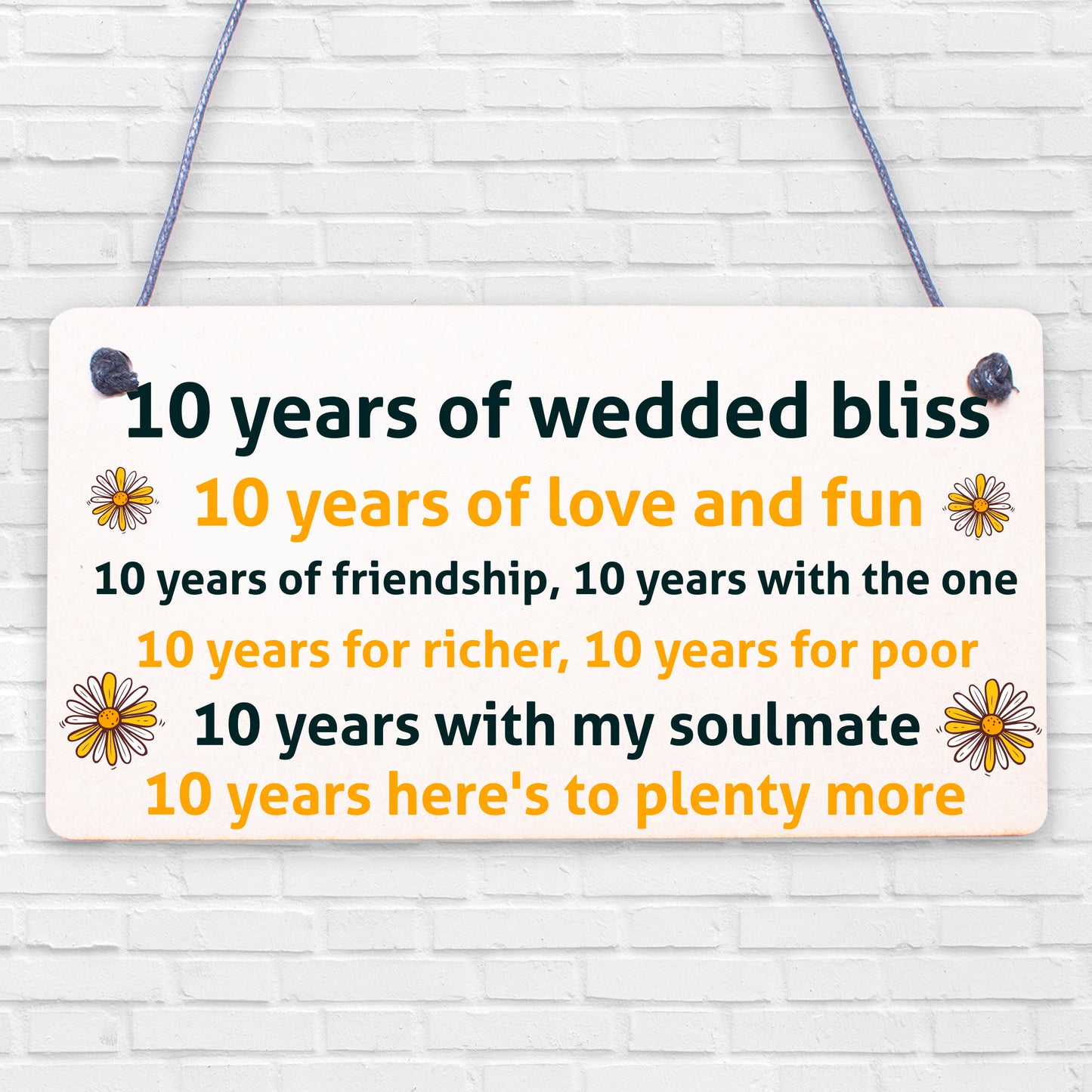 10th Wedding Anniversary Card Gift For Husband Wife Ten Year Anniversary Gift