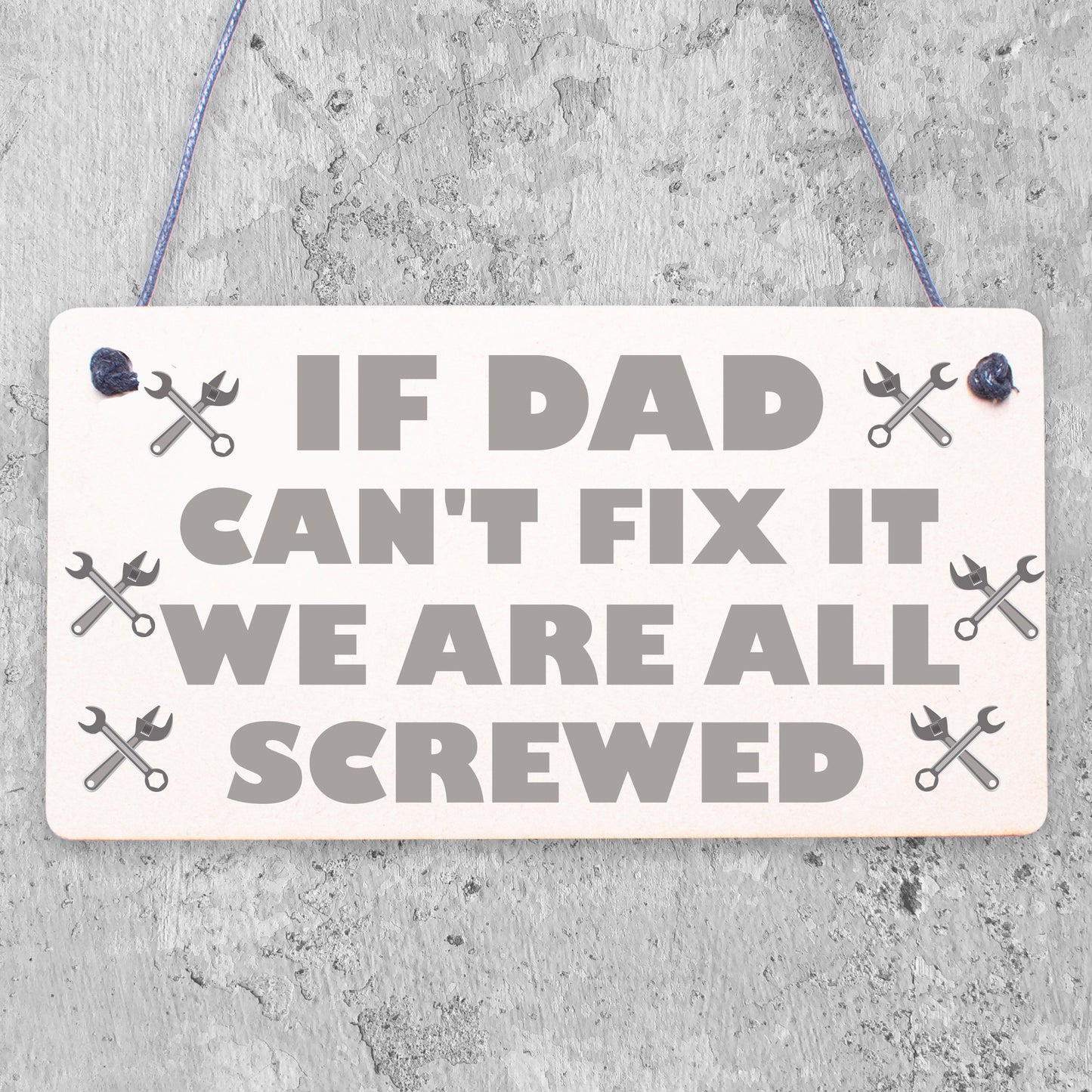 Dad Fix It Screwed Man Cave Garage Shed Plaque Funny Dad Birthday Christmas Gift