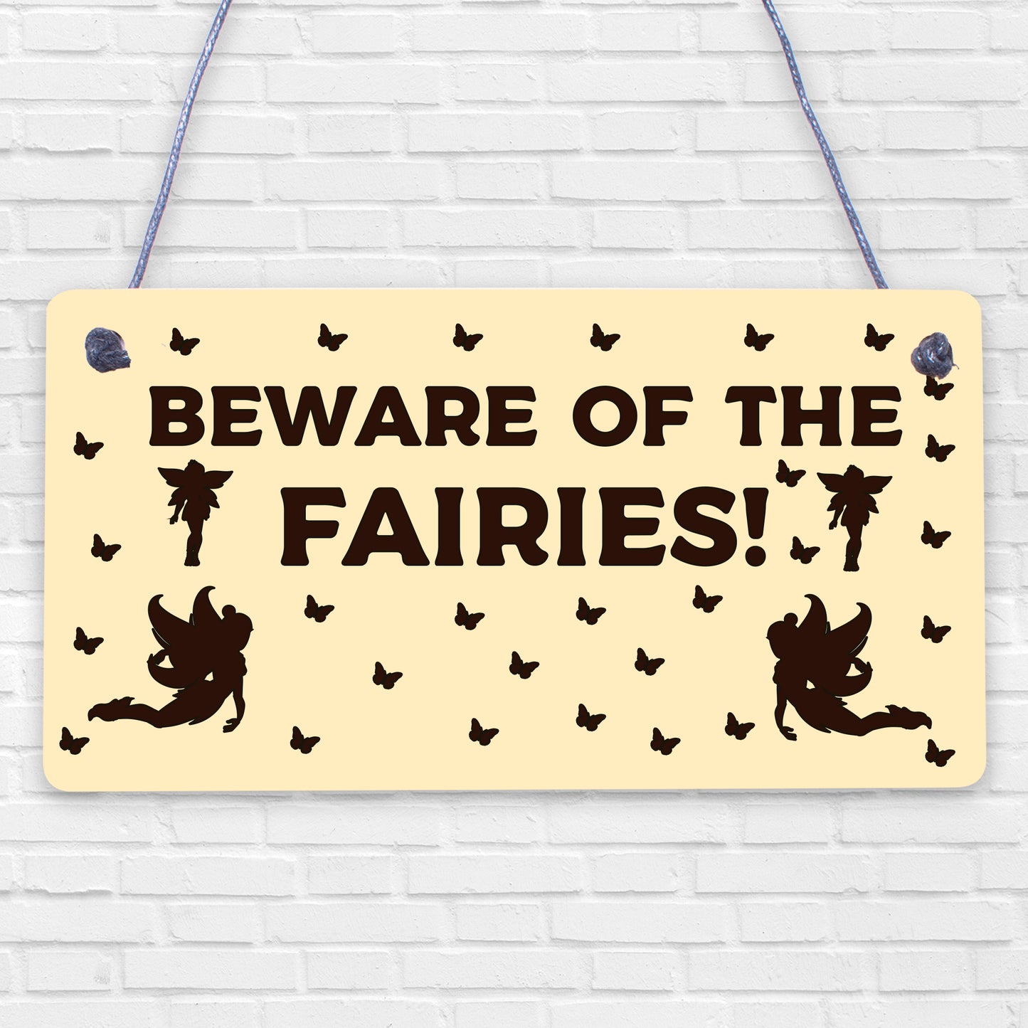 Beware Of The Fairies Funny Garden Sign House Door Wall Plaque Fairy Garden Gift