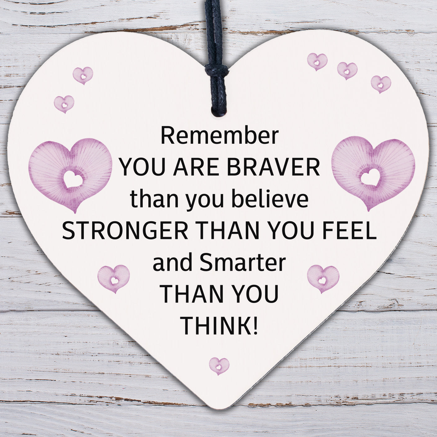 Stronger Inspirational Wood Heart Friendship Gifts Quote Butterfly Love Sign