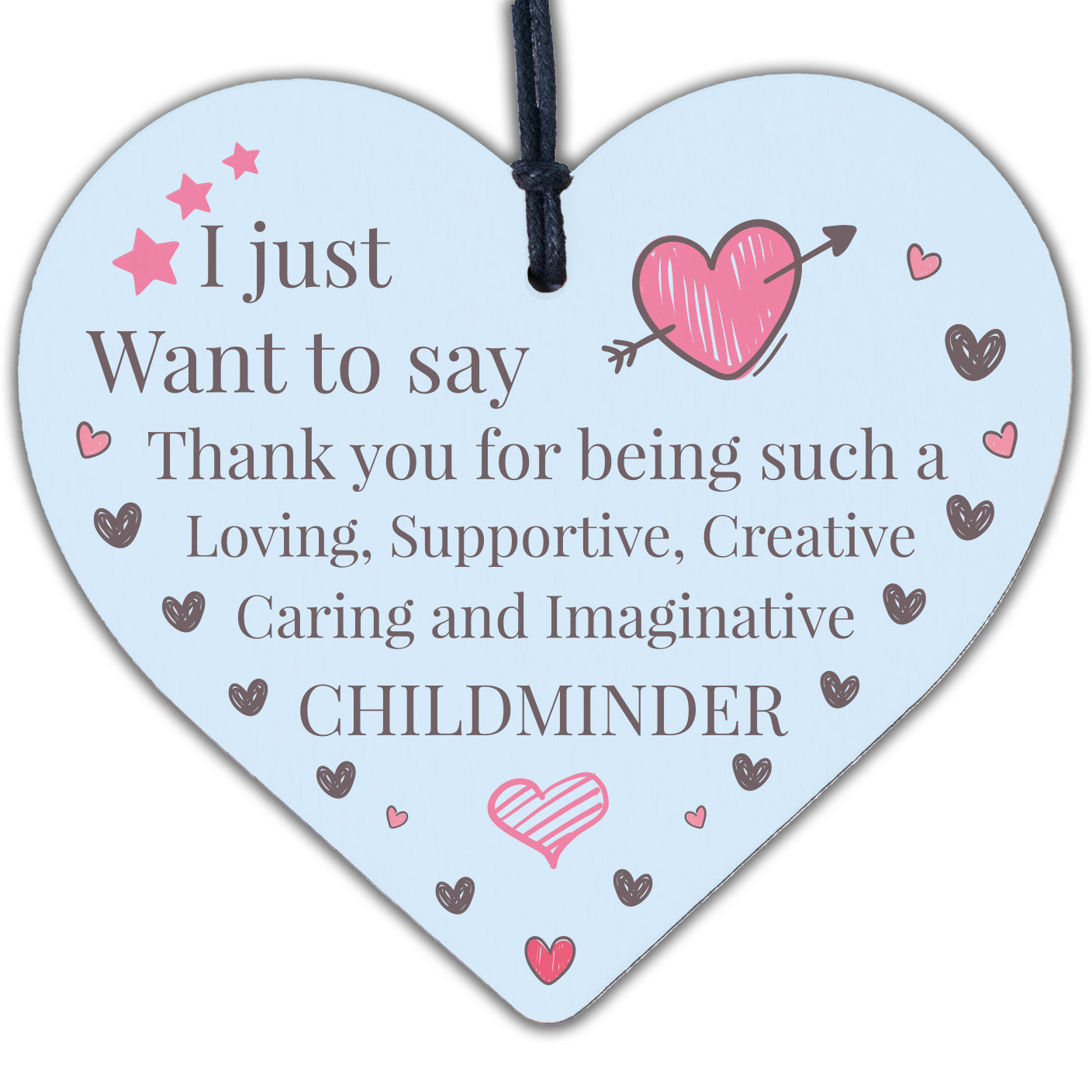 Thank You Gift For Childminder Babysitter Wooden Heart Leaving Pre School Gift