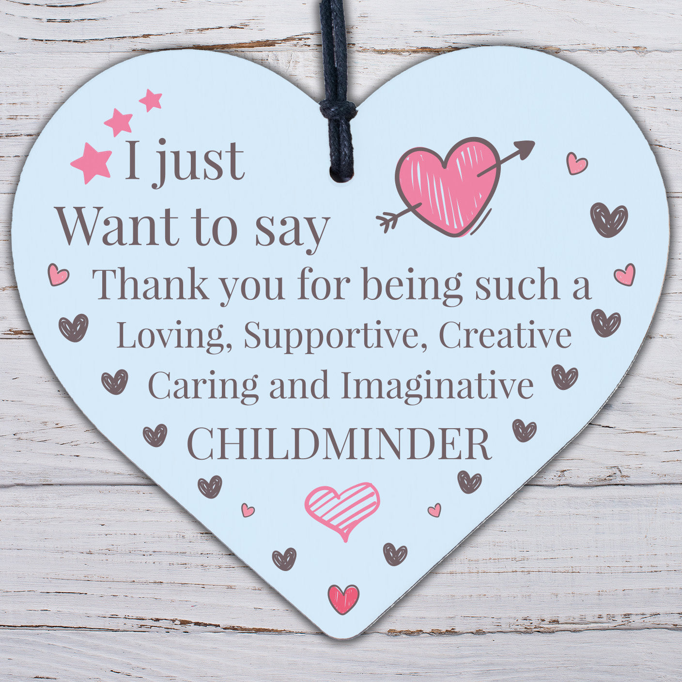 Thank You Gift For Childminder Babysitter Wooden Heart Leaving Pre School Gift