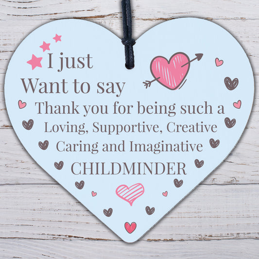 Thank You Gift For Childminder Babysitter Wooden Heart Leaving Pre School Gift