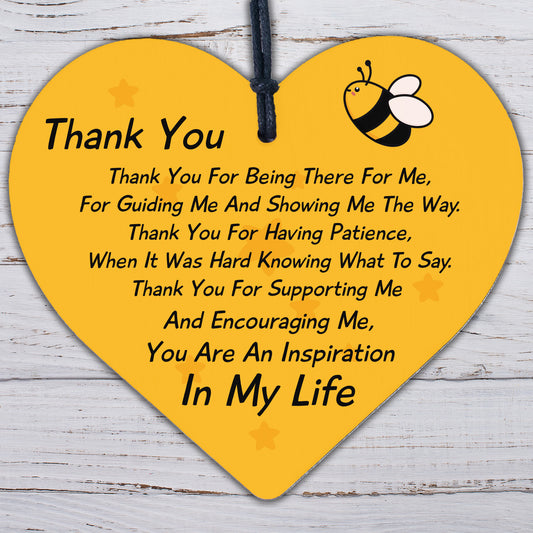 Thank You For Being There For Me Wooden Hanging Heart Love Friendship Plaque