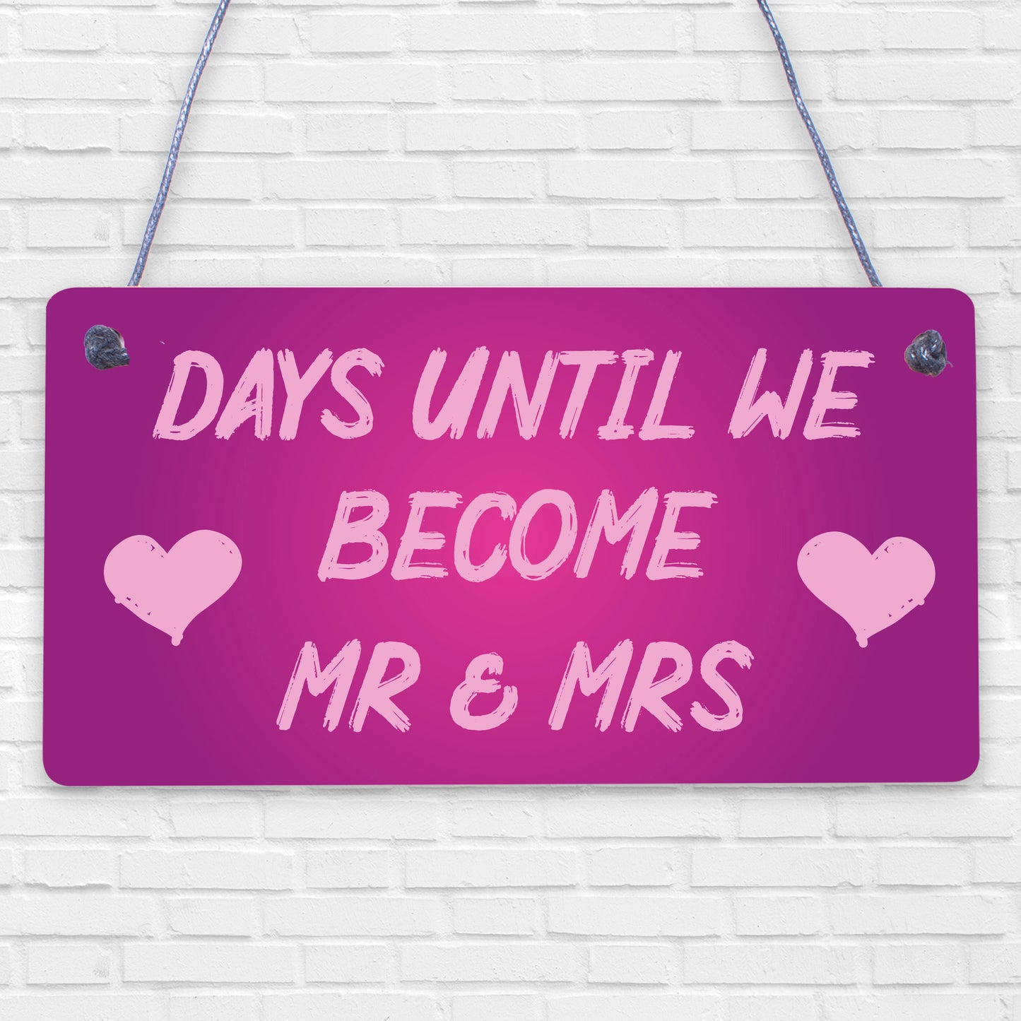 Countdown Days Unitl Mr &amp; Mrs Couple Chalkboard Wedding Engagement Gift Sign