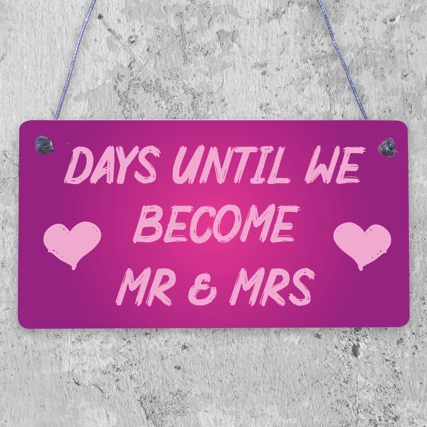 Countdown Days Unitl Mr &amp; Mrs Couple Chalkboard Wedding Engagement Gift Sign