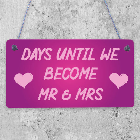 Countdown Days Unitl Mr &amp; Mrs Couple Chalkboard Wedding Engagement Gift Sign