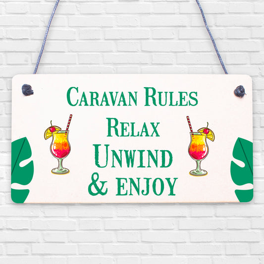 Funny Caravan Rules Sign Novelty Plaque Wall Door Garden Sign Friendship Gifts