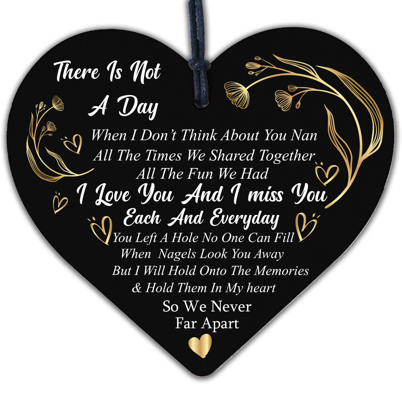 Nan Memorial Gifts Grave Plaque Tribute Sign Wooden Heart Mum Nan Birthday Gifts