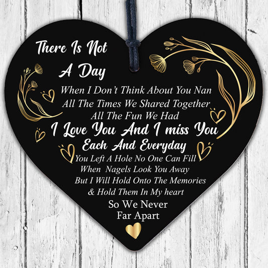 Nan Memorial Gifts Grave Plaque Tribute Sign Wooden Heart Mum Nan Birthday Gifts