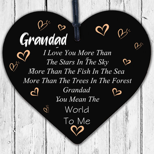 Grandad Gifts For Birthday Christmas Grandad Gifts From Grandchildren Wood Heart