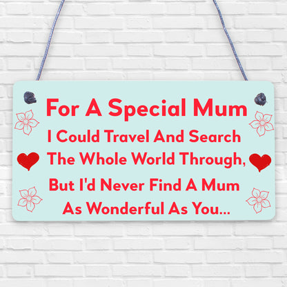 For A Special Mum Wooden Hanging Plaque Love Shabby Chic Mothers Day Gift Sign