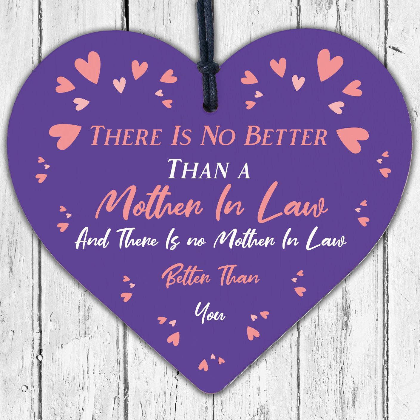 Mother In Law Hanging Heart Friendship Birthday Gift Sign Mothers Day Thank You