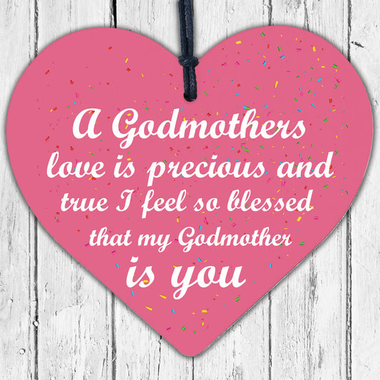 Godmothers Love Heart Plaques Sign Mothers Day Christening Birthday Asking Gifts