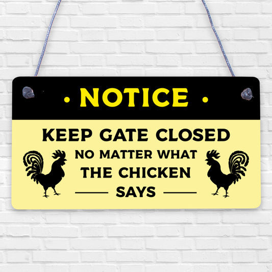 Chicken Gifts Hanging Warning Sign For Gate Garden Chicken Coop Hen House Gifts