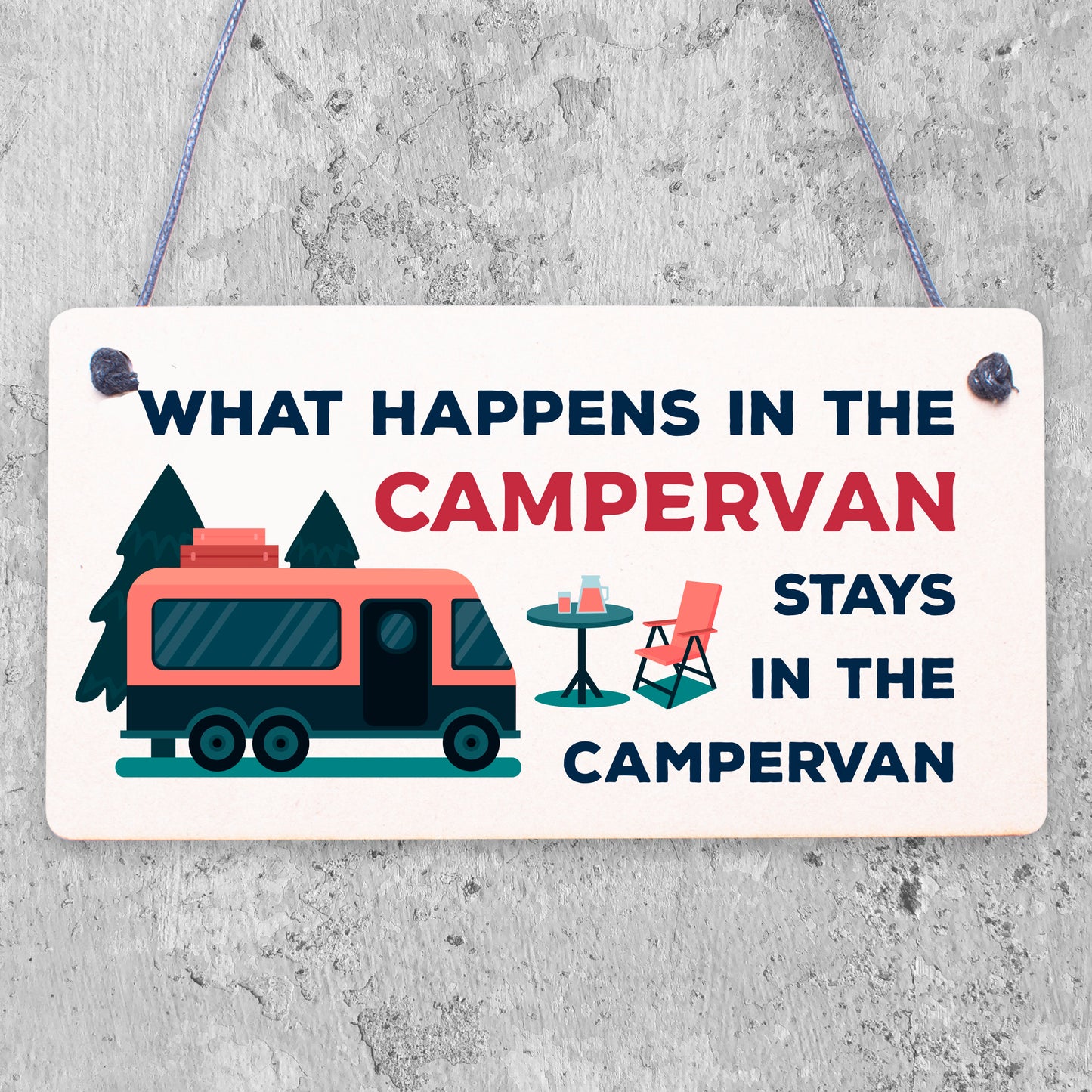 Campervan Camper Caravan Motorhome VW Gifts Travel Holiday Hanging Door Sign