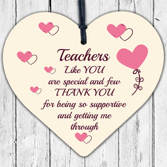 Teachers Like You Wood Heart Plaque Leaving Gift Nursery Preschool Thank You