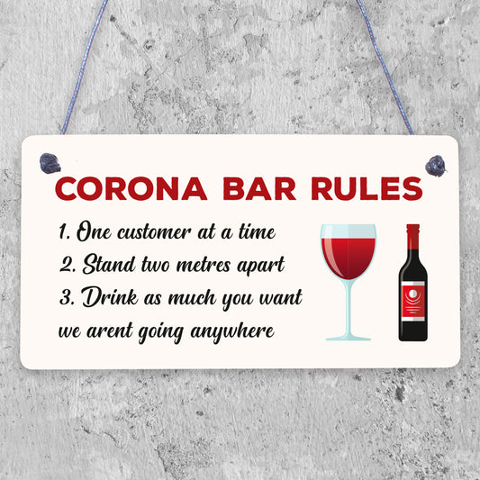 Funny Corona Bar Rules Sign Hanging Garden Pub Bar Sign Alcohol Beer Gift