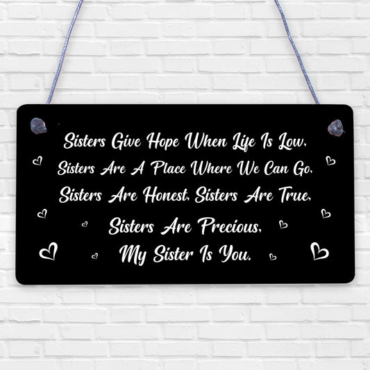 Sister Is You Handmade Beautiful Sisters Friend Gift Hanging Plaque Present Sign