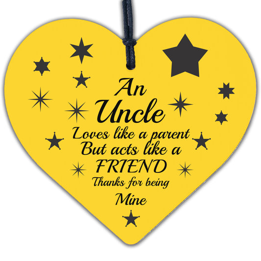 Uncle Friendship Gifts Brother Wooden Heart Sign Birthday Christmas Gift Present