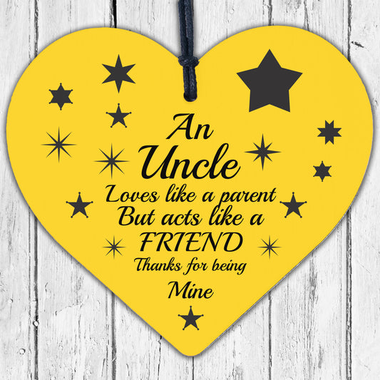 Uncle Friendship Gifts Brother Wooden Heart Sign Birthday Christmas Gift Present