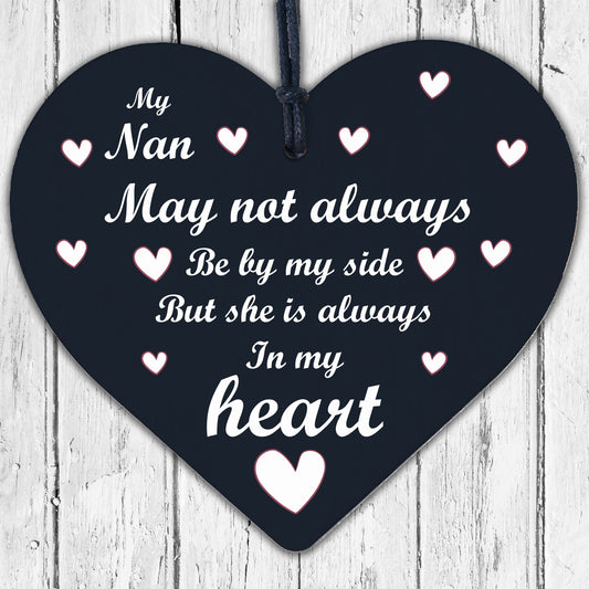 Nan Memorial Plaques Christmas Memorial Decoration Wooden Heart Sign Bauble Gift