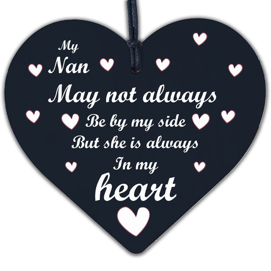 Nan Memorial Plaques Christmas Memorial Decoration Wooden Heart Sign Bauble Gift