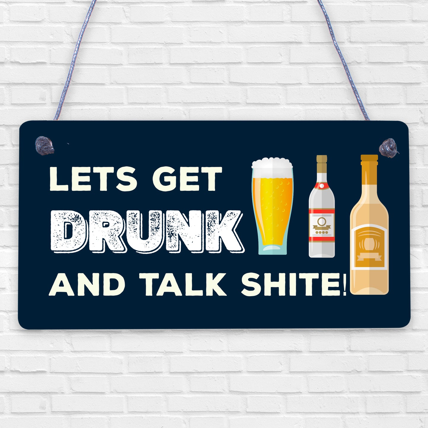 Funny Alcohol Sign Man Cave Home Bar Pub Hanging Plaque Vodka Gin Beer Gift