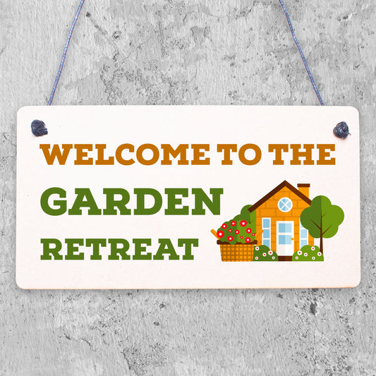 Garden Retreat Sign Engraved Garden Shed Summer House Sign Gift For Her