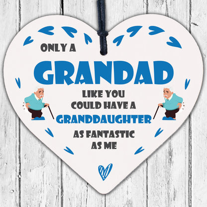 Funny Grandad Birthday Christmas Gift From Granddaughter Grandad Plaque Gift