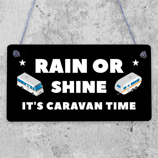 Funny Caravan Sign Caravan Time Novelty Hanging Door Wall Plaque Friendship Gift