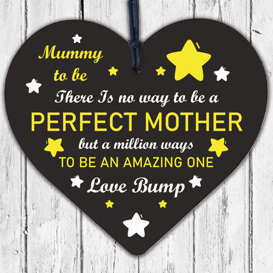 Mummy Mum To Be Present From Bump Baby Shower Heart Plaque Gift Keepsake