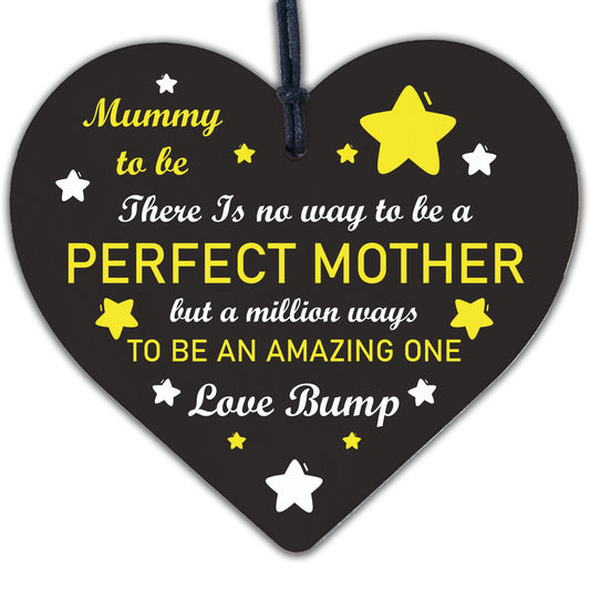 Mummy Mum To Be Present From Bump Baby Shower Heart Plaque Gift Keepsake