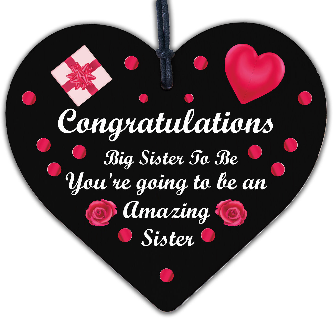 Big Sister To Be Gifts Congratulations Wooden Heart Mummy To Be Gift For Sister