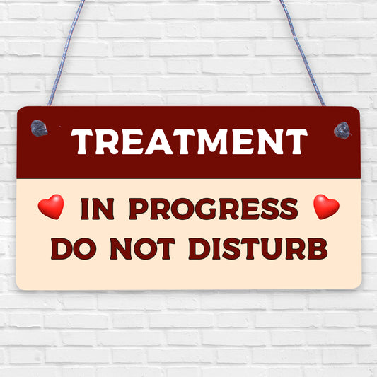 TREATMENT IN PROGRESS Do Not Disturb Shabby Chic Hanging Door Sign Salon Spa