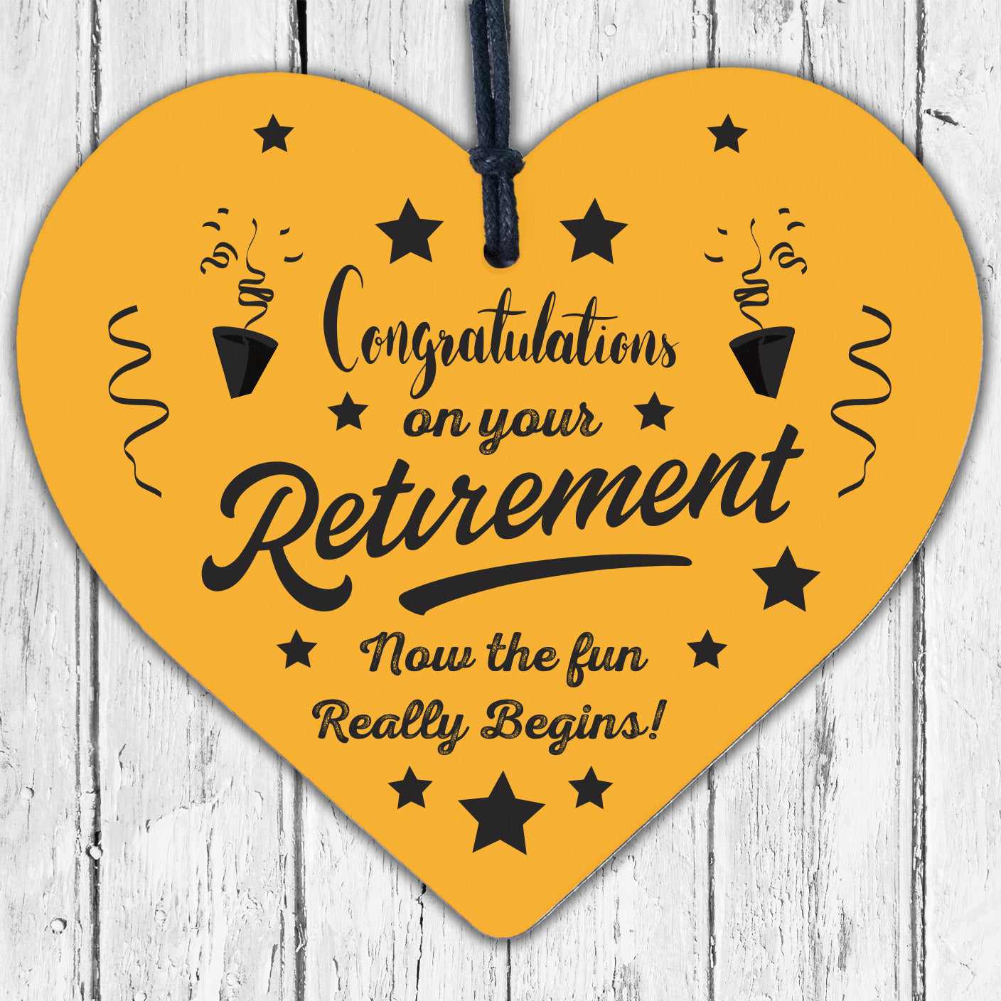 Retirement Congratulations Keepsake Handmade Wooden Heart Friendship Gift Plaque